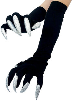 Goocheer Halloween Lange Nagels Handschoenen Heks Cosplay Kostuum Party Adult Fancy Props Zwarte Volwassen Unisex Halloween Gothic Handschoenen