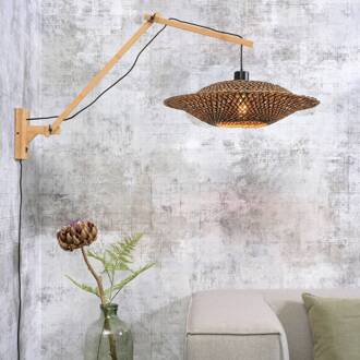 GOOD&MOJO Good & Mojo Bali wandlamp 2 armen, Natur, 44x12cm naturel, zwart