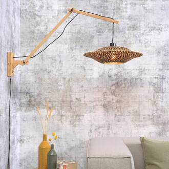 GOOD&MOJO Good & Mojo Bali wandlamp 2 armen, Natur, 60x15cm naturel, zwart