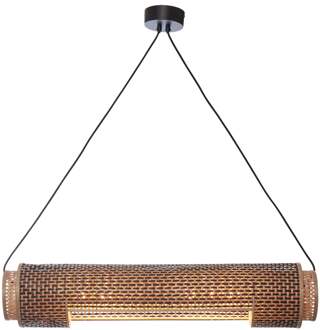 GOOD&MOJO Hanglamp Bhutan - Bamboe|Zwart - 85x15x15cm Bruin
