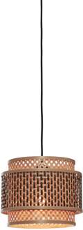 GOOD&MOJO Hanglamp Bhutan - Bamboe|Zwart - Ø25cm Bruin