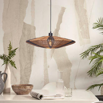 GOOD&MOJO Hanglamp Iguazu - Jute|Zwart - Ø40x12cm Bruin