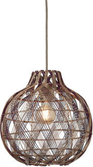 GOOD&MOJO Hanglamp Mendoza bamboe/kap ø35xh.35cm nat/burgundy, S