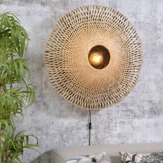 GOOD&MOJO Kalimantan Wandlamp L Bruin, Zwart