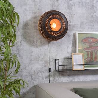 GOOD&MOJO Palawan wandlamp zwart Ø40cm zwart, natuur