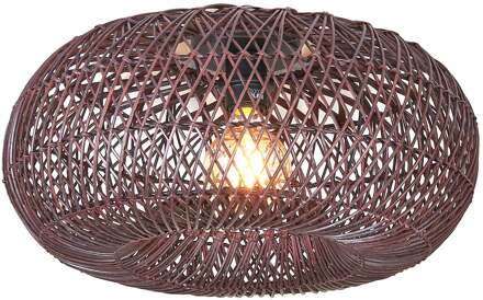 GOOD&MOJO Plafondlamp Arizona bamboe/kap ø50x23cm burgundy, S