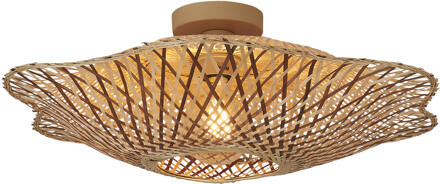 GOOD&MOJO Plafondlamp Madura bamboe/kap ø60x15cm nat/bruin, M