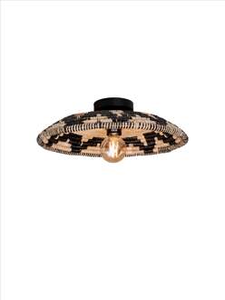 GOOD&MOJO Plafonniere Andros dia. 45cm, zw/nat. Naturel / zwart