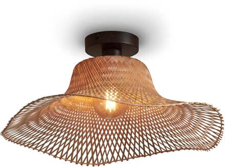 GOOD&MOJO Plafonniere Ibiza - Bamboe - 50x50x15cm Bruin