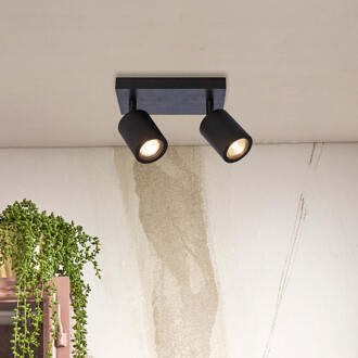 GOOD&MOJO Plafonniere Java - Bamboe Zwart - 22x12x13cm