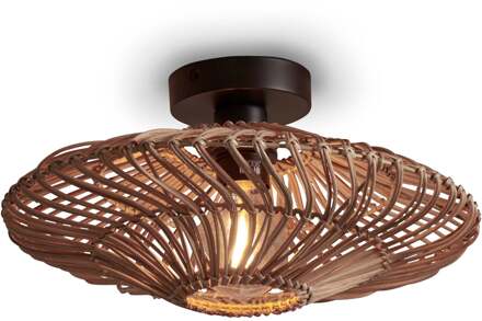 GOOD&MOJO Plafonniere Zanzibar - Rotan - Ø40cm Bruin