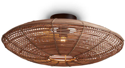 GOOD&MOJO Plafonniere Zanzibar - Rotan Wit - Ø40cm