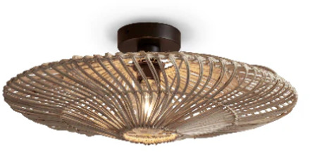 GOOD&MOJO Plafonniere Zanzibar - Rotan Wit - Ø55cm
