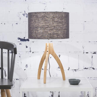 GOOD&MOJO Tafellamp Annapurna - Donkergrijs|Bamboe - Ø36cm