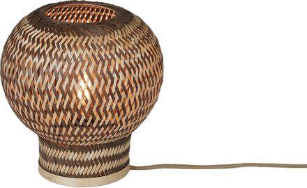 GOOD&MOJO Tafellamp Barbados bamboe/bol ø25xh.27cm naturel/bruin Naturel / Bruin