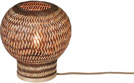 GOOD&MOJO Tafellamp Barbados bamboe/bol ø25xh.27cm naturel/bruin Naturel / Bruin