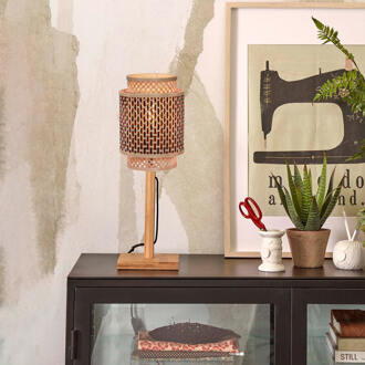 GOOD&MOJO Tafellamp Bhutan - Bamboe - 22x22x45cm Bruin