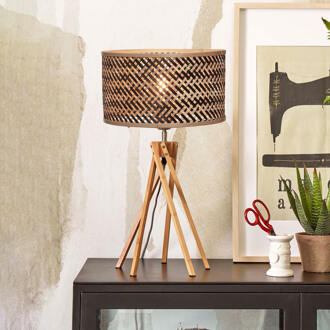GOOD&MOJO Tafellamp Java - Bamboe|Zwart - Ø32x56cm Bruin
