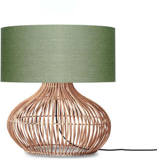 GOOD&MOJO Tafellamp Kalahari - Groen|Rotan - Ø47cm