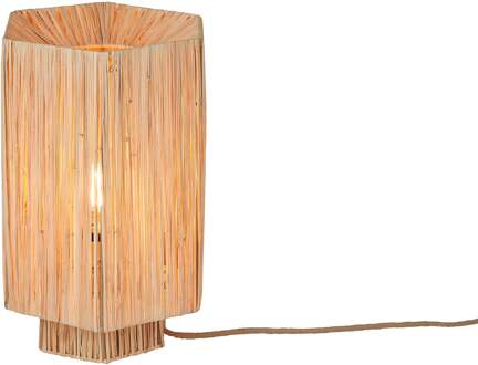 GOOD&MOJO Tafellamp raffia Panama rond/octogone naturel, L