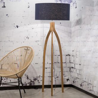 GOOD&MOJO Vloerlamp Annapurna - Blauw|Bamboe - Ø60cm