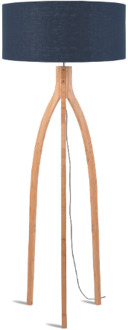 GOOD&MOJO Vloerlamp Annapurna - Blauw|Bamboe - Ø60cm