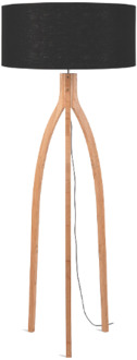 GOOD&MOJO Vloerlamp Annapurna - Zwart|Bamboe - Ø60cm