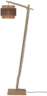 GOOD&MOJO Vloerlamp Bhutan - Bamboe|Zwart - 55x31x150cm Bruin