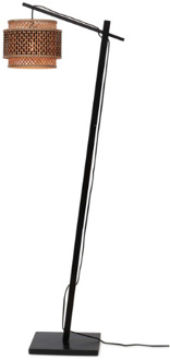GOOD&MOJO Vloerlamp Bhutan - Bamboe Zwart|Naturel - 55x31x150cm Bruin