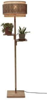 GOOD&MOJO Vloerlamp Bhutan - Bamboe|Zwart - Ø40x160cm Bruin
