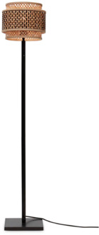 GOOD&MOJO Vloerlamp Bhutan - Zwart|Bamboe - Ø25x130cm Bruin