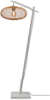 GOOD&MOJO Vloerlamp Cango - Bamboe Wit|Naturel - 62x40x150cm