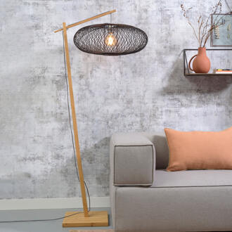 GOOD&MOJO Vloerlamp Cango - Bamboe|Zwart- 80x60x176cm Bruin