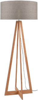 GOOD&MOJO Vloerlamp Everest - Taupe|Bamboe - Ø60cm