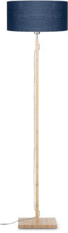 GOOD&MOJO Vloerlamp Fuji - Blauw|Bamboe - Ø47cm