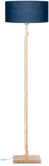 GOOD&MOJO Vloerlamp Fuji - Blauw|Bamboe - Ø47cm
