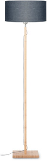 GOOD&MOJO Vloerlamp Fuji - Donkergrijs|Bamboe - Ø47cm