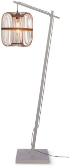 GOOD&MOJO Vloerlamp Hokkaido - Bamboe Wit|Naturel - 63x36x176cm Bruin