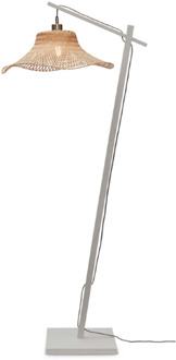 GOOD&MOJO Vloerlamp Ibiza - Bamboe Wit|Naturel - 77x50x150cm Bruin