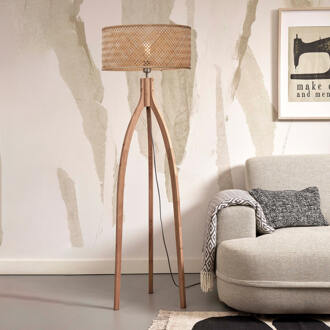 GOOD&MOJO Vloerlamp Java - Bamboe - 50x50x145cm - Driepoot Bruin