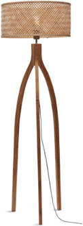 GOOD&MOJO Vloerlamp Java - Bamboe - 50x50x145cm - Driepoot Bruin