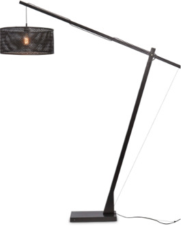 GOOD&MOJO Vloerlamp Java - Bamboe Zwart - 175x50x207cm