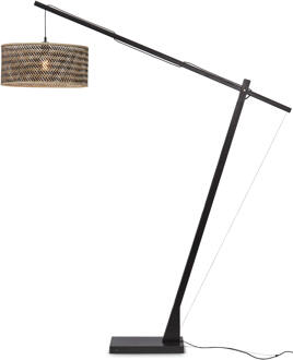 GOOD&MOJO Vloerlamp Java - Bamboe Zwart|Naturel - 175x50x207cm Bruin