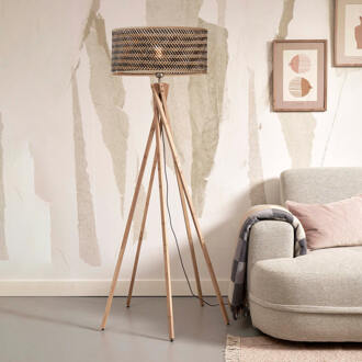 GOOD&MOJO Vloerlamp Java - Bamboe|Zwart - Ø50x146cm Bruin
