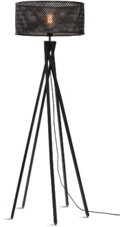 GOOD&MOJO Vloerlamp Java - Bamboe Zwart - Ø50x146cm
