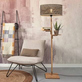 GOOD&MOJO Vloerlamp Java - Bamboe|Zwart - Ø50x158cm Bruin