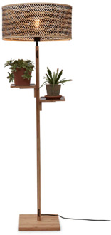 GOOD&MOJO Vloerlamp Java - Bamboe|Zwart - Ø50x158cm Bruin