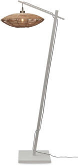 GOOD&MOJO Vloerlamp Tanami - Bamboe Wit|Rotan - 63x40x150cm Bruin