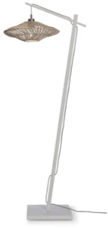 GOOD&MOJO Vloerlamp Zanzibar - Bamboe| Rotan Wit - 63x40x150cm