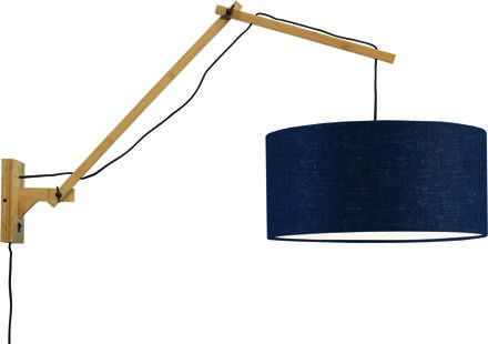 GOOD&MOJO Wandlamp Andes - Bamboe|Blauw - 95x47x55cm Bruin